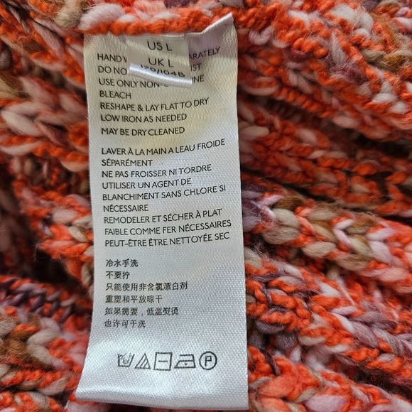 FREE PEOPLE Confetti Sweater Chunky Knit Mock Neck Cropped Large - Picture 7 of 8